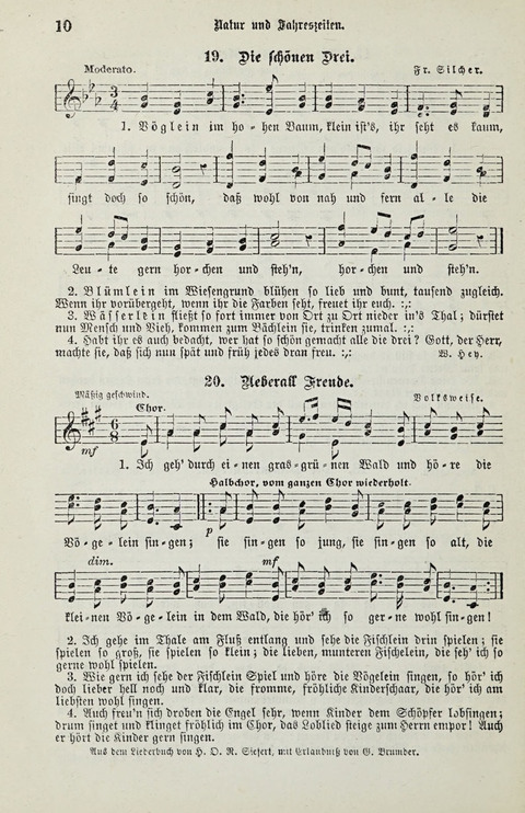 349 Lieder: für Schule und Haus in den Vereinigten Staaten insbesondere für die Elementar- und Mittelclassen in den Stadtschulen, sowie für die Parochialschulen auf dem Lande page 10