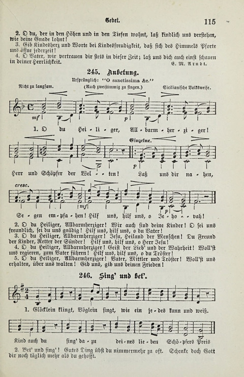 349 Lieder: für Schule und Haus in den Vereinigten Staaten insbesondere für die Elementar- und Mittelclassen in den Stadtschulen, sowie für die Parochialschulen auf dem Lande page 115