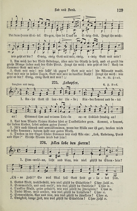 349 Lieder: für Schule und Haus in den Vereinigten Staaten insbesondere für die Elementar- und Mittelclassen in den Stadtschulen, sowie für die Parochialschulen auf dem Lande page 129