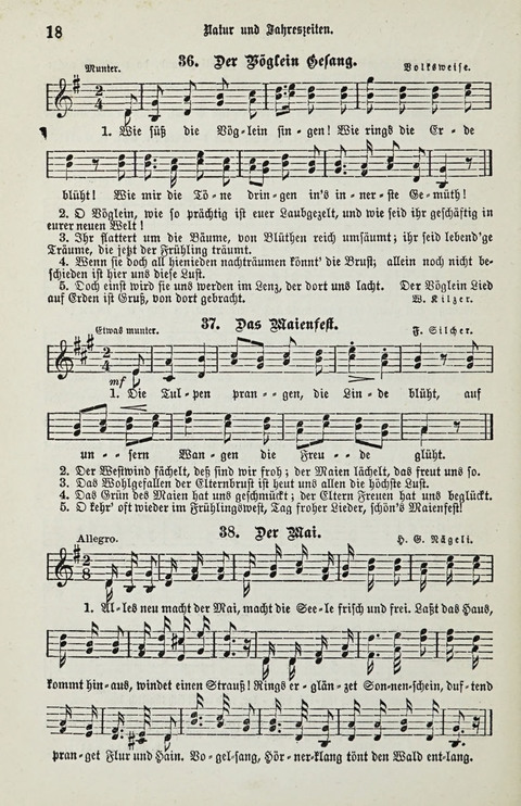 349 Lieder: für Schule und Haus in den Vereinigten Staaten insbesondere für die Elementar- und Mittelclassen in den Stadtschulen, sowie für die Parochialschulen auf dem Lande page 18
