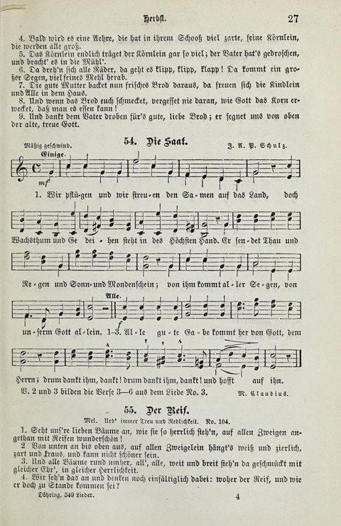 349 Lieder: für Schule und Haus in den Vereinigten Staaten insbesondere für die Elementar- und Mittelclassen in den Stadtschulen, sowie für die Parochialschulen auf dem Lande page 27