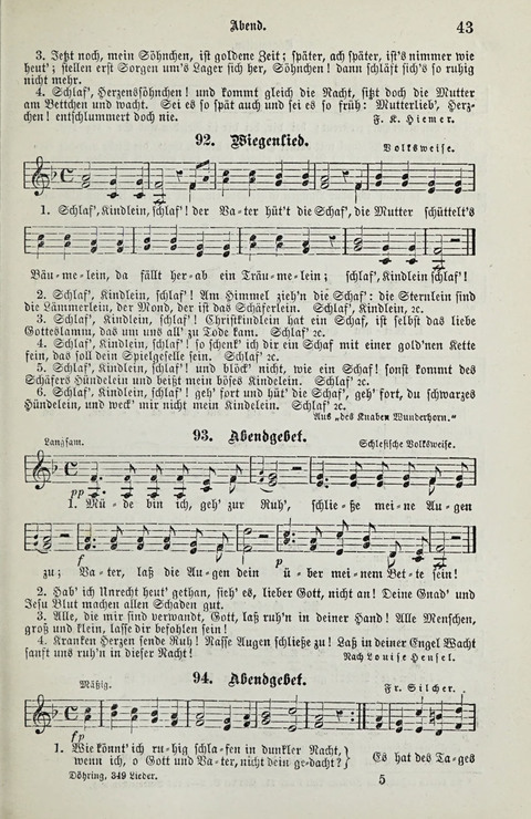 349 Lieder: für Schule und Haus in den Vereinigten Staaten insbesondere für die Elementar- und Mittelclassen in den Stadtschulen, sowie für die Parochialschulen auf dem Lande page 43