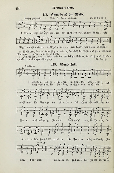 349 Lieder: für Schule und Haus in den Vereinigten Staaten insbesondere für die Elementar- und Mittelclassen in den Stadtschulen, sowie für die Parochialschulen auf dem Lande page 54