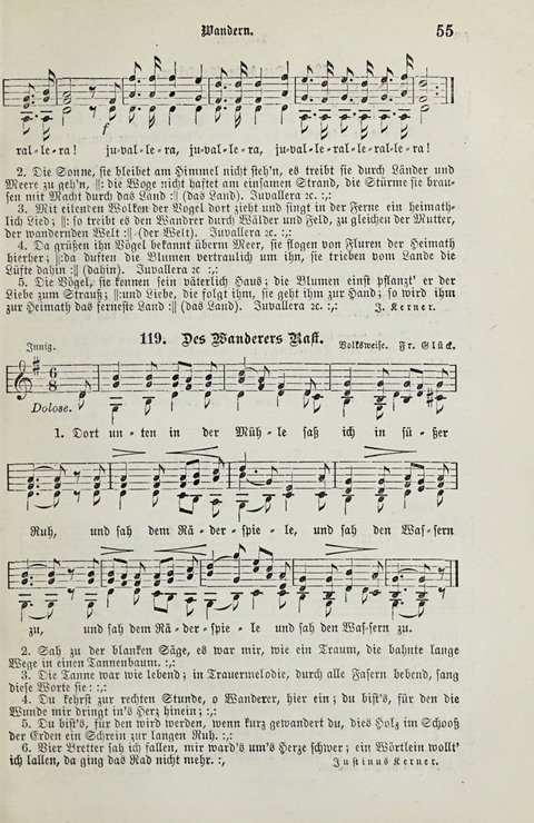 349 Lieder: für Schule und Haus in den Vereinigten Staaten insbesondere für die Elementar- und Mittelclassen in den Stadtschulen, sowie für die Parochialschulen auf dem Lande page 55