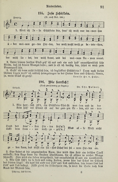 349 Lieder: für Schule und Haus in den Vereinigten Staaten insbesondere für die Elementar- und Mittelclassen in den Stadtschulen, sowie für die Parochialschulen auf dem Lande page 91