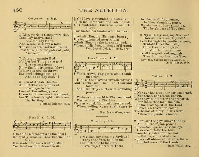 The Alleluia: a collection of hymns and tunes for the church scool, and the mid-week meeting page 166