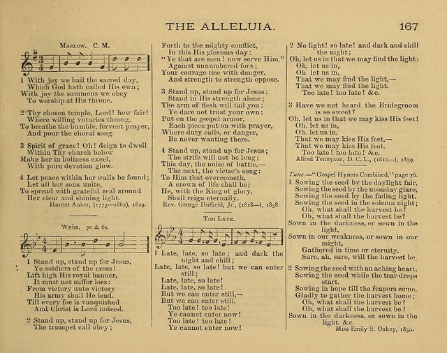 The Alleluia: a collection of hymns and tunes for the church scool, and the mid-week meeting page 167