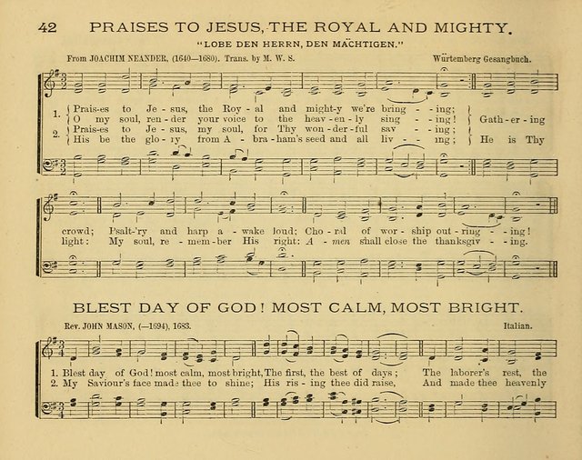 The Alleluia: a collection of hymns and tunes for the church scool, and the mid-week meeting page 42