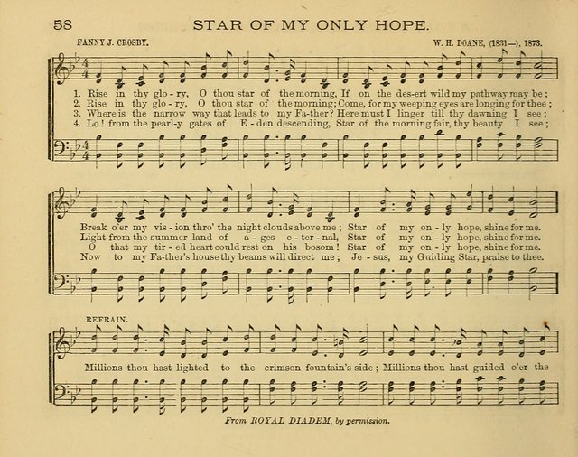 The Alleluia: a collection of hymns and tunes for the church scool, and the mid-week meeting page 58