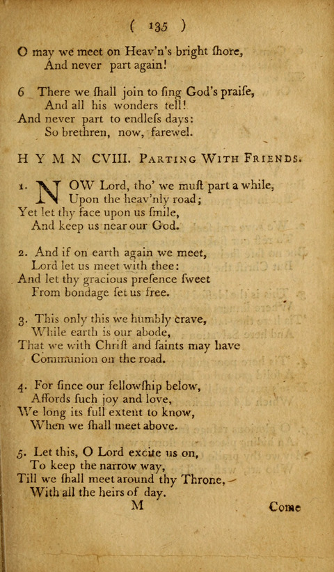 A Choice Collection of Hymns, in which are some never before printed page 135