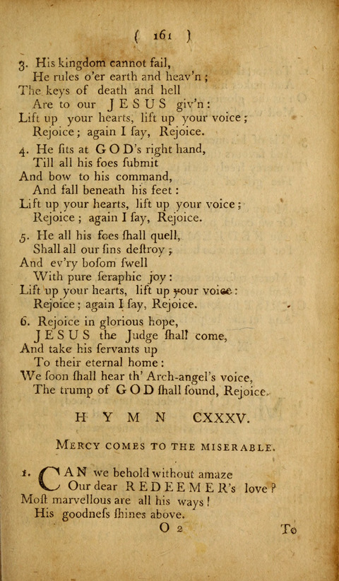 A Choice Collection of Hymns, in which are some never before printed page 161