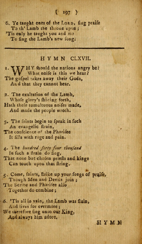 A Choice Collection of Hymns, in which are some never before printed page 197