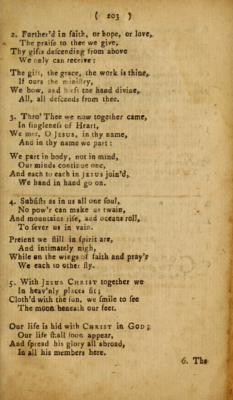 A Choice Collection of Hymns, in which are some never before printed page 203