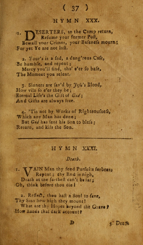 A Choice Collection of Hymns, in which are some never before printed page 35