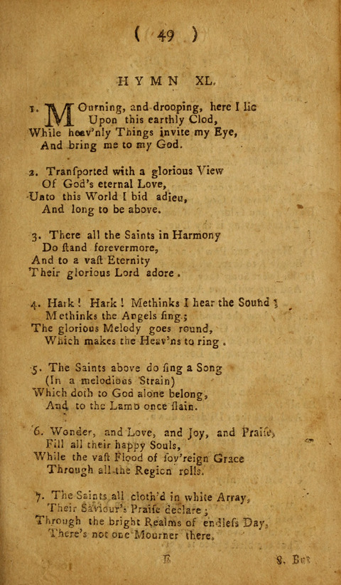 A Choice Collection of Hymns, in which are some never before printed page 47