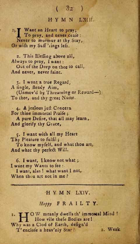 A Choice Collection of Hymns, in which are some never before printed page 82