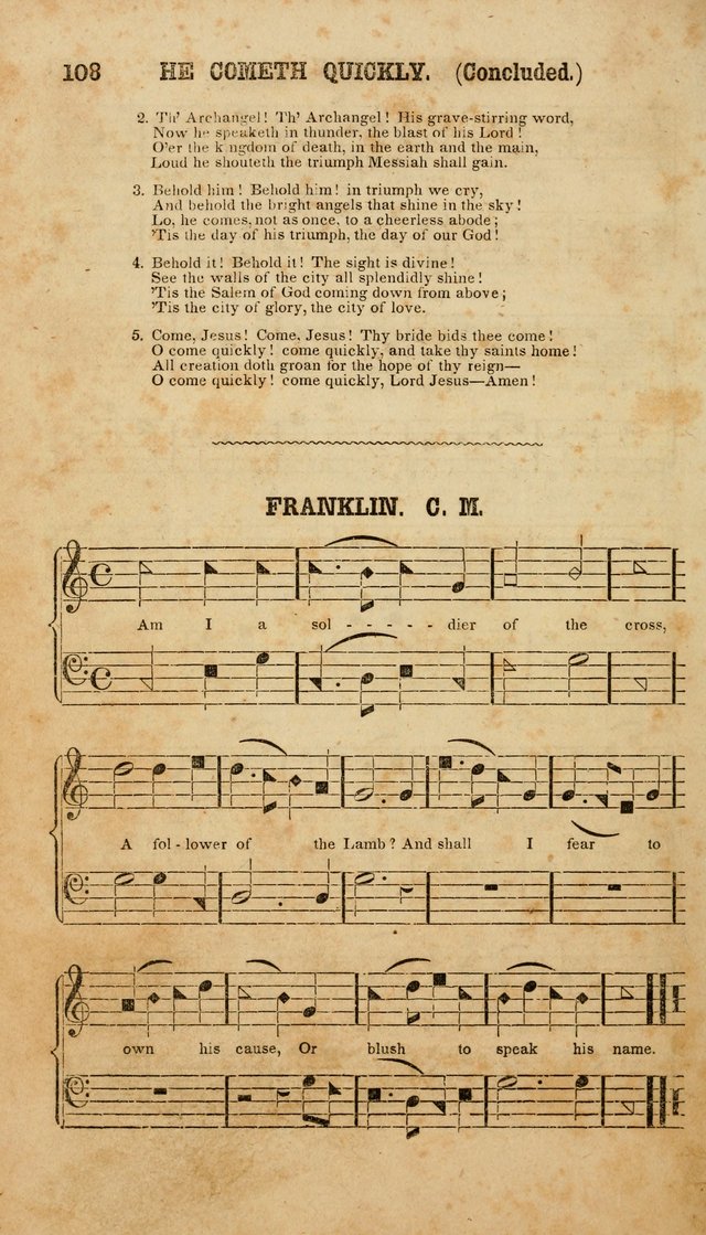 The American Church Harp: containing a choice selection of hymns and tunes comprising a variety of meters, well adapted to all Christian churches, singing schools, and private families page 110