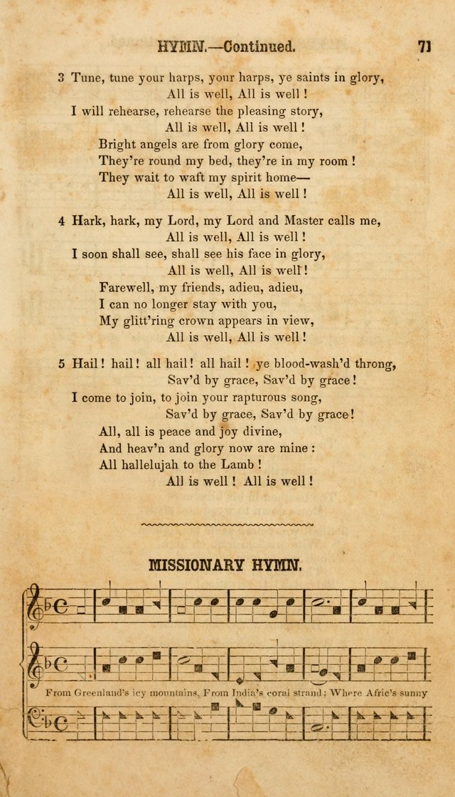 The American Church Harp: containing a choice selection of hymns and tunes comprising a variety of meters, well adapted to all Christian churches, singing schools, and private families page 73