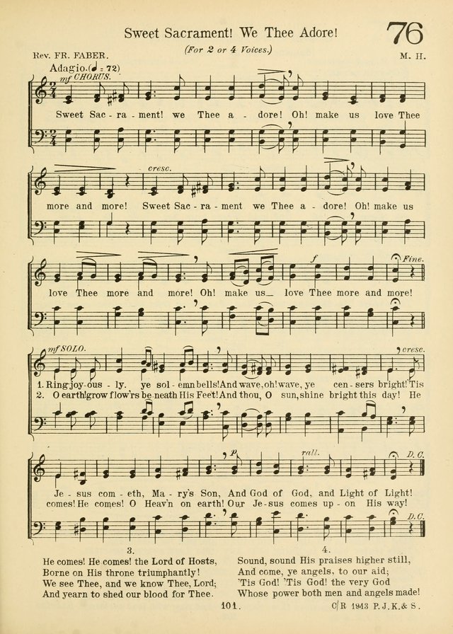 American Catholic Hymnal: an extensive collection of hymns, Latin chants, and sacred songs for church, school, and home, including Gregorian masses, vesper psalms, litanies... page 108