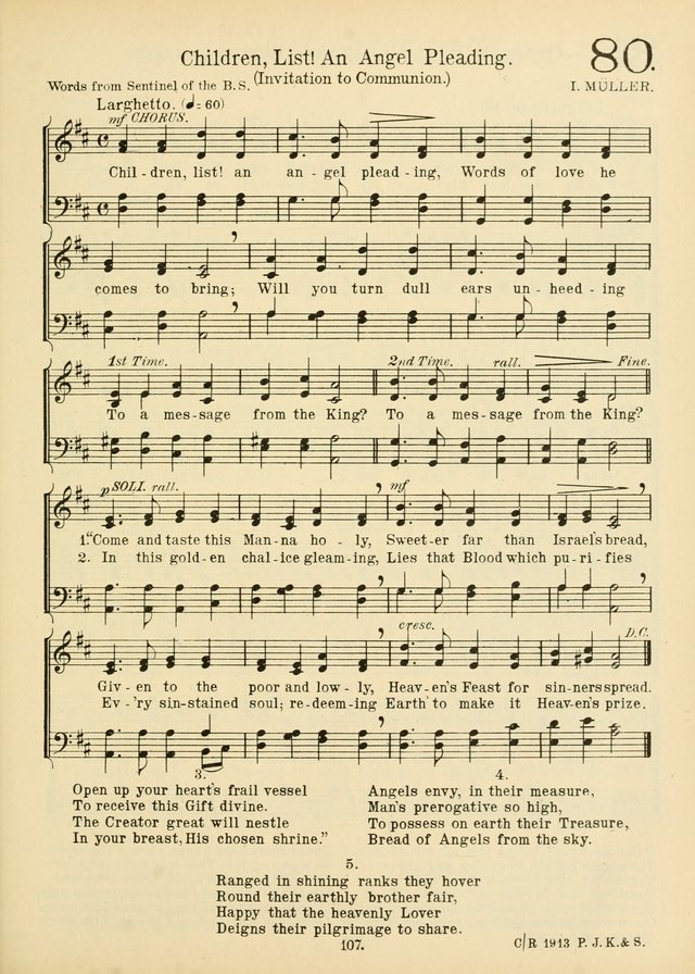 American Catholic Hymnal: an extensive collection of hymns, Latin chants, and sacred songs for church, school, and home, including Gregorian masses, vesper psalms, litanies... page 114