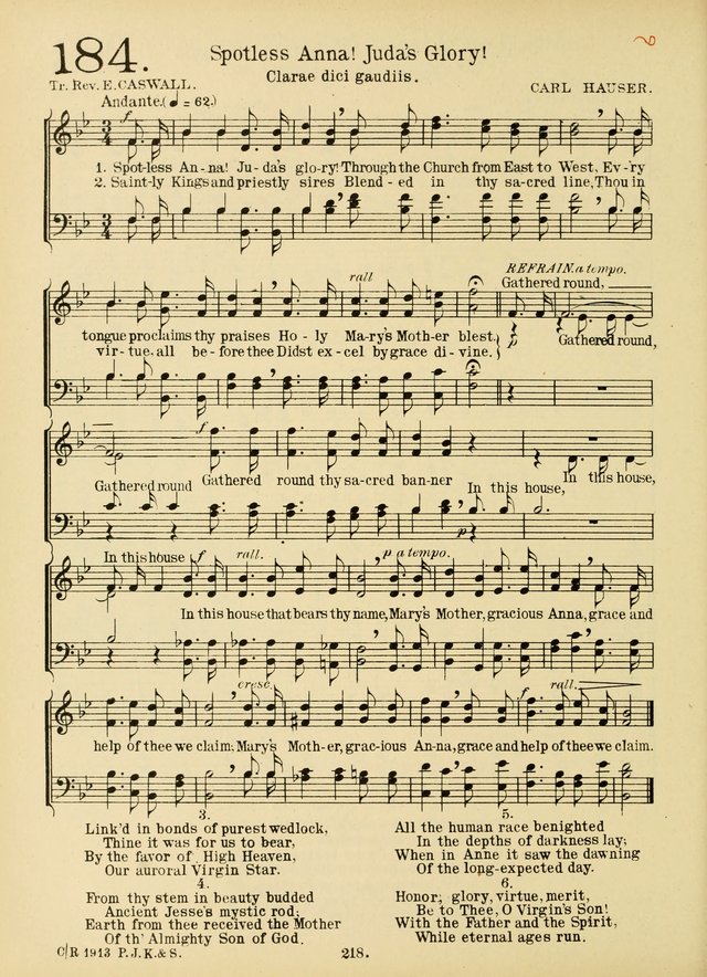 American Catholic Hymnal: an extensive collection of hymns, Latin chants, and sacred songs for church, school, and home, including Gregorian masses, vesper psalms, litanies... page 225