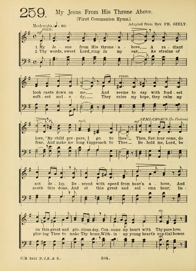 American Catholic Hymnal: an extensive collection of hymns, Latin chants, and sacred songs for church, school, and home, including Gregorian masses, vesper psalms, litanies... page 301