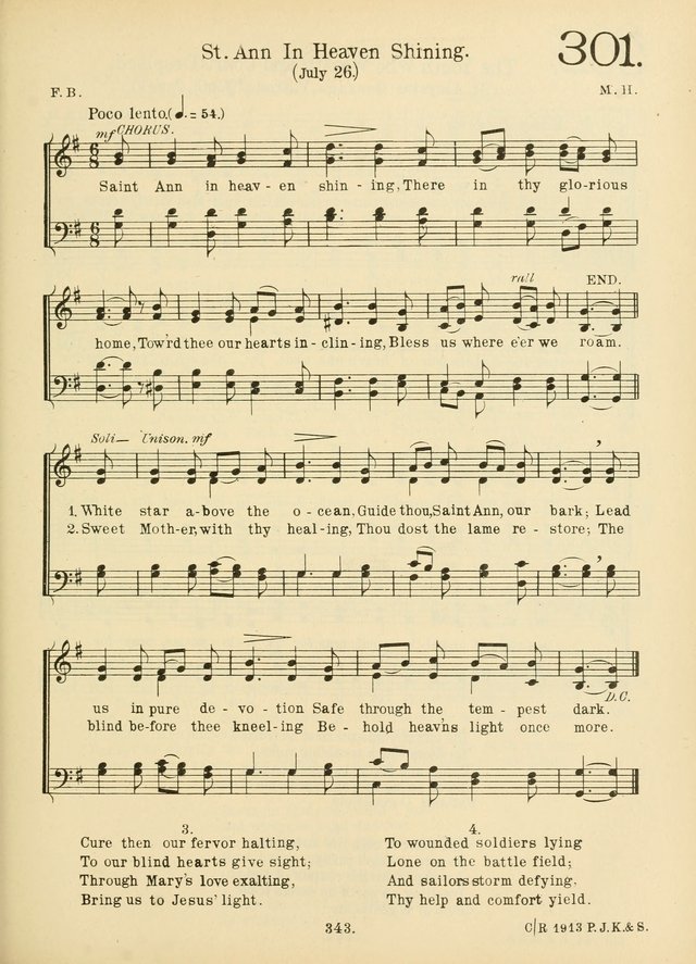 American Catholic Hymnal: an extensive collection of hymns, Latin chants, and sacred songs for church, school, and home, including Gregorian masses, vesper psalms, litanies... page 350