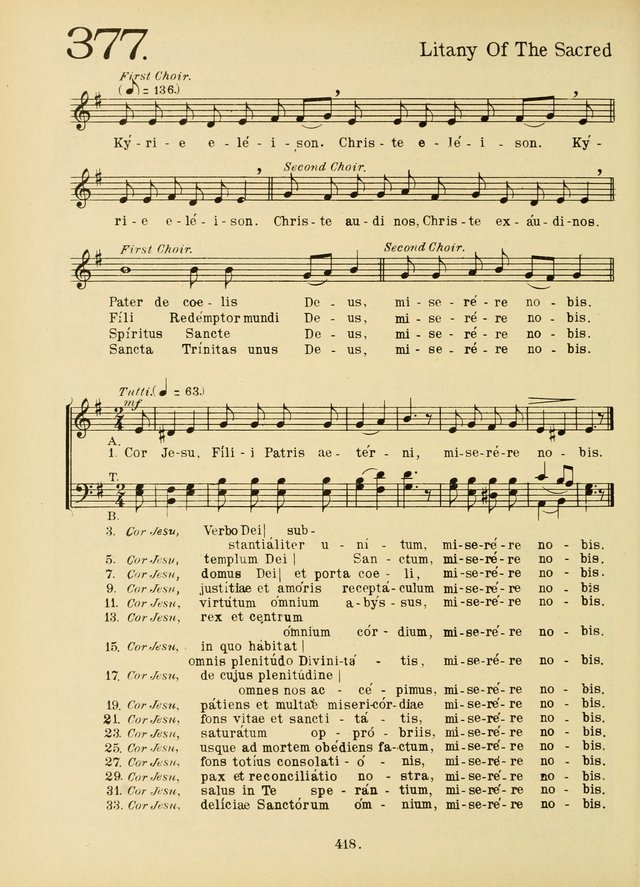 American Catholic Hymnal: an extensive collection of hymns, Latin chants, and sacred songs for church, school, and home, including Gregorian masses, vesper psalms, litanies... page 425