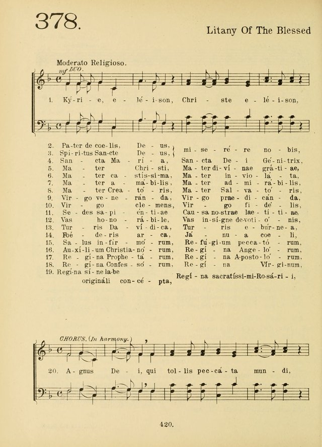 American Catholic Hymnal: an extensive collection of hymns, Latin chants, and sacred songs for church, school, and home, including Gregorian masses, vesper psalms, litanies... page 427