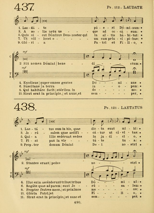 American Catholic Hymnal: an extensive collection of hymns, Latin chants, and sacred songs for church, school, and home, including Gregorian masses, vesper psalms, litanies... page 497