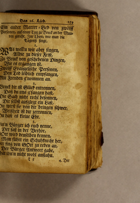 Ausbund, das ist: etliche schöne christliche lieder, wie sie in dem Gefängnüs zu Bassau in dem Schloss on den Schweitzer-Brüdern, und von andern rechtgläubigen Christen hin und her gedichtet worden page 161