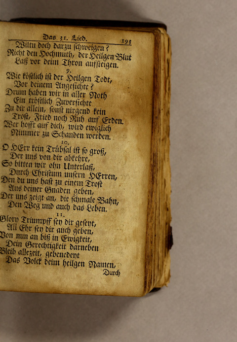 Ausbund, das ist: etliche schöne christliche lieder, wie sie in dem Gefängnüs zu Bassau in dem Schloss on den Schweitzer-Brüdern, und von andern rechtgläubigen Christen hin und her gedichtet worden page 195