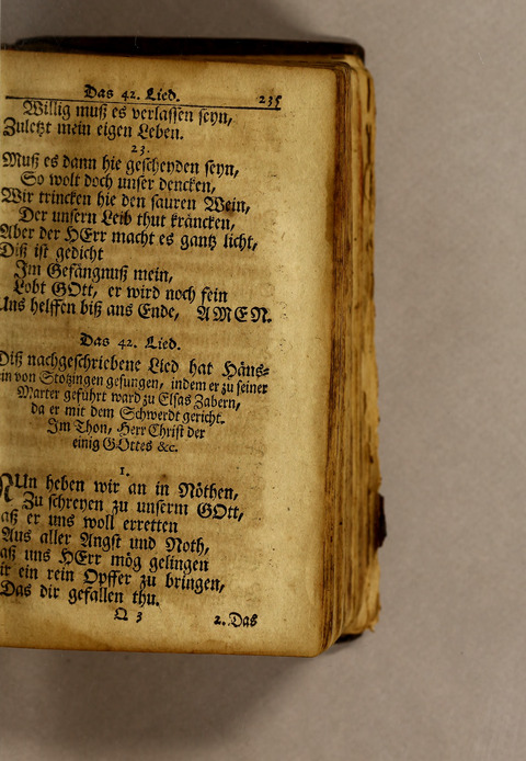 Ausbund, das ist: etliche schöne christliche lieder, wie sie in dem Gefängnüs zu Bassau in dem Schloss on den Schweitzer-Brüdern, und von andern rechtgläubigen Christen hin und her gedichtet worden page 237