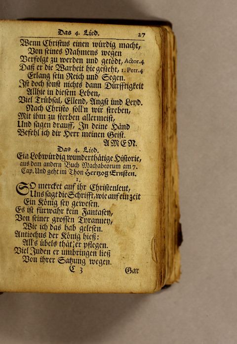 Ausbund, das ist: etliche schöne christliche lieder, wie sie in dem Gefängnüs zu Bassau in dem Schloss on den Schweitzer-Brüdern, und von andern rechtgläubigen Christen hin und her gedichtet worden page 29