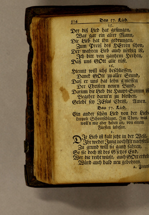 Ausbund, das ist: etliche schöne christliche lieder, wie sie in dem Gefängnüs zu Bassau in dem Schloss on den Schweitzer-Brüdern, und von andern rechtgläubigen Christen hin und her gedichtet worden page 316