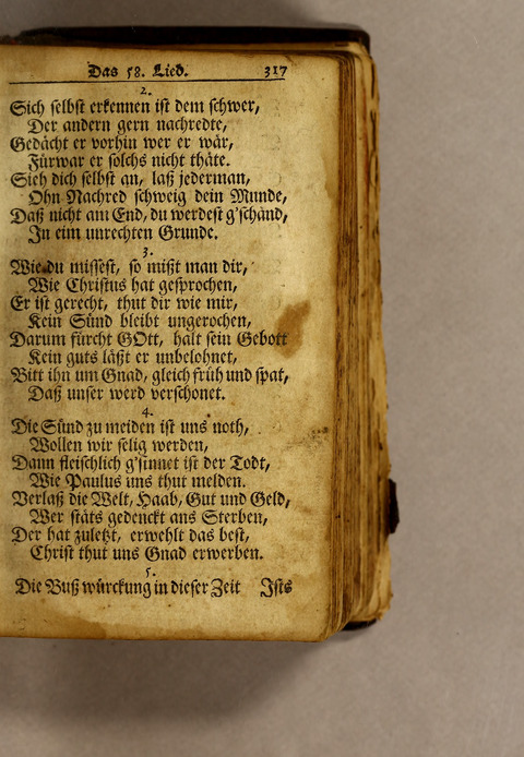 Ausbund, das ist: etliche schöne christliche lieder, wie sie in dem Gefängnüs zu Bassau in dem Schloss on den Schweitzer-Brüdern, und von andern rechtgläubigen Christen hin und her gedichtet worden page 319