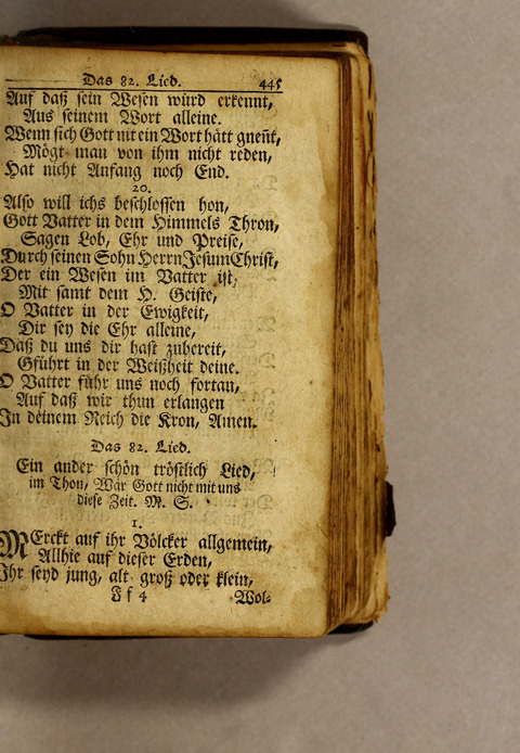 Ausbund, das ist: etliche schöne christliche lieder, wie sie in dem Gefängnüs zu Bassau in dem Schloss on den Schweitzer-Brüdern, und von andern rechtgläubigen Christen hin und her gedichtet worden page 447