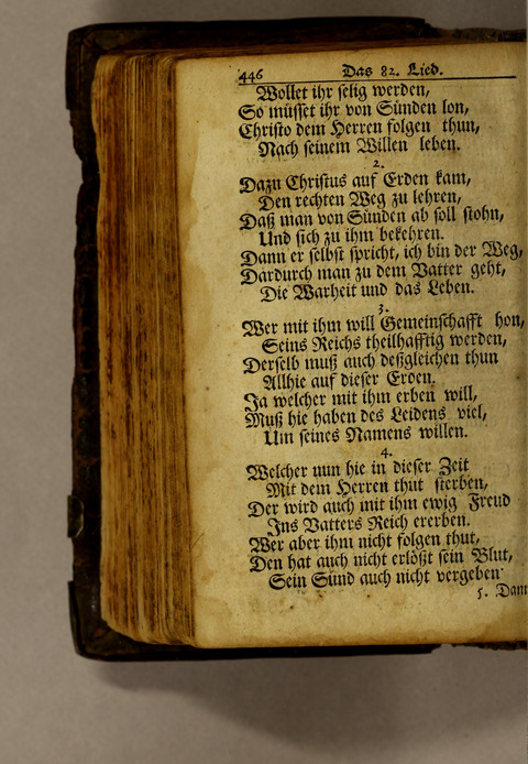 Ausbund, das ist: etliche schöne christliche lieder, wie sie in dem Gefängnüs zu Bassau in dem Schloss on den Schweitzer-Brüdern, und von andern rechtgläubigen Christen hin und her gedichtet worden page 448