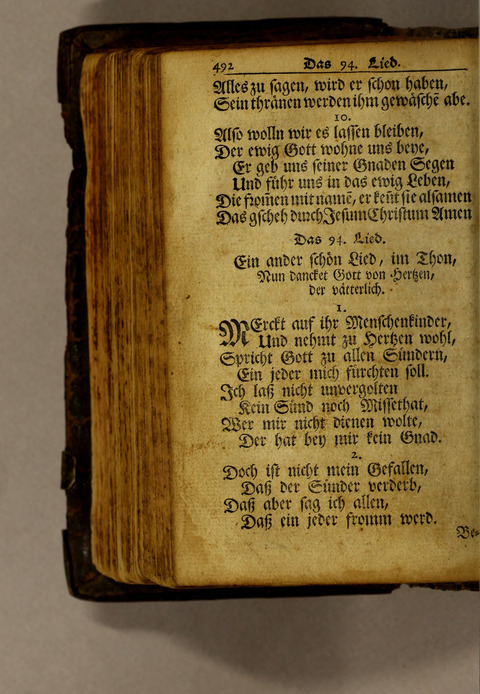 Ausbund, das ist: etliche schöne christliche lieder, wie sie in dem Gefängnüs zu Bassau in dem Schloss on den Schweitzer-Brüdern, und von andern rechtgläubigen Christen hin und her gedichtet worden page 494