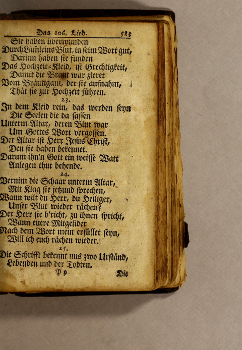 Ausbund, das ist: etliche schöne christliche lieder, wie sie in dem Gefängnüs zu Bassau in dem Schloss on den Schweitzer-Brüdern, und von andern rechtgläubigen Christen hin und her gedichtet worden page 585