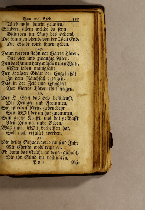 Ausbund, das ist: etliche schöne christliche lieder, wie sie in dem Gefängnüs zu Bassau in dem Schloss on den Schweitzer-Brüdern, und von andern rechtgläubigen Christen hin und her gedichtet worden page 587