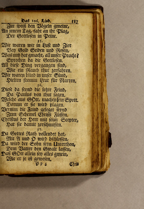 Ausbund, das ist: etliche schöne christliche lieder, wie sie in dem Gefängnüs zu Bassau in dem Schloss on den Schweitzer-Brüdern, und von andern rechtgläubigen Christen hin und her gedichtet worden page 589