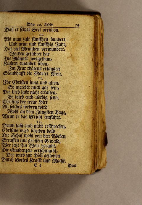 Ausbund, das ist: etliche schöne christliche lieder, wie sie in dem Gefängnüs zu Bassau in dem Schloss on den Schweitzer-Brüdern, und von andern rechtgläubigen Christen hin und her gedichtet worden page 61