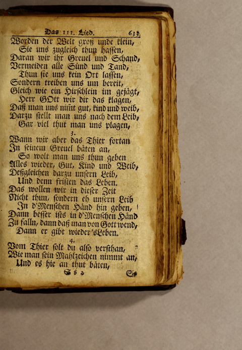 Ausbund, das ist: etliche schöne christliche lieder, wie sie in dem Gefängnüs zu Bassau in dem Schloss on den Schweitzer-Brüdern, und von andern rechtgläubigen Christen hin und her gedichtet worden page 635