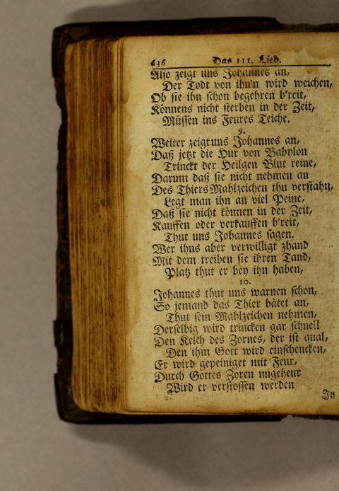 Ausbund, das ist: etliche schöne christliche lieder, wie sie in dem Gefängnüs zu Bassau in dem Schloss on den Schweitzer-Brüdern, und von andern rechtgläubigen Christen hin und her gedichtet worden page 638