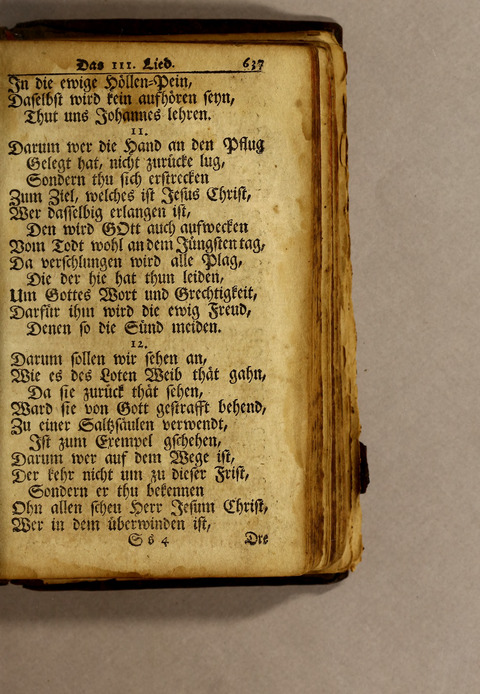 Ausbund, das ist: etliche schöne christliche lieder, wie sie in dem Gefängnüs zu Bassau in dem Schloss on den Schweitzer-Brüdern, und von andern rechtgläubigen Christen hin und her gedichtet worden page 639