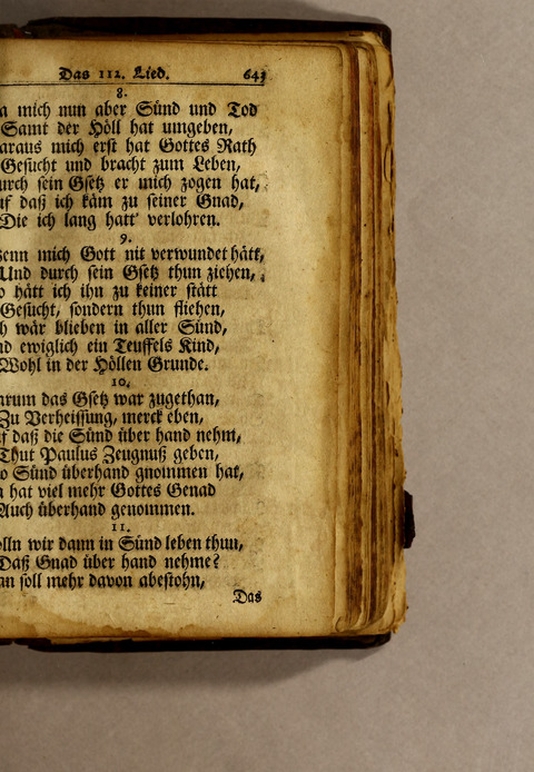 Ausbund, das ist: etliche schöne christliche lieder, wie sie in dem Gefängnüs zu Bassau in dem Schloss on den Schweitzer-Brüdern, und von andern rechtgläubigen Christen hin und her gedichtet worden page 645