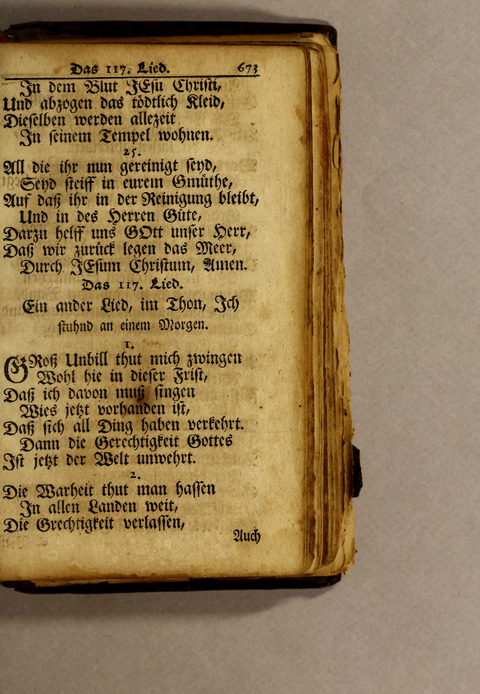 Ausbund, das ist: etliche schöne christliche lieder, wie sie in dem Gefängnüs zu Bassau in dem Schloss on den Schweitzer-Brüdern, und von andern rechtgläubigen Christen hin und her gedichtet worden page 675