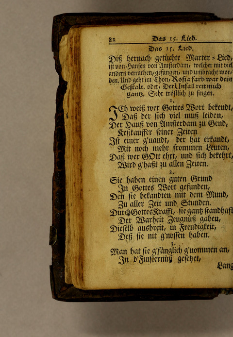 Ausbund, das ist: etliche schöne christliche lieder, wie sie in dem Gefängnüs zu Bassau in dem Schloss on den Schweitzer-Brüdern, und von andern rechtgläubigen Christen hin und her gedichtet worden page 84