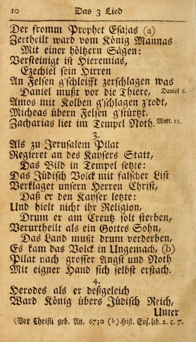 Ausbund, das ist Etliche Schöne Christliche Lieder wie sie in dem Gefängnüss zu Bassau in dem Schloß von den Schweitzer-Brüdern, und von anderen rechtgläubigen Christen hin und her gedichtet worden... page 10